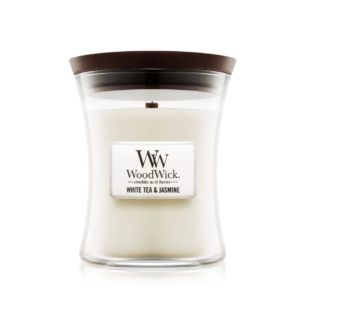 WoodWick White Tea & Jasmine - Świeca Średnia