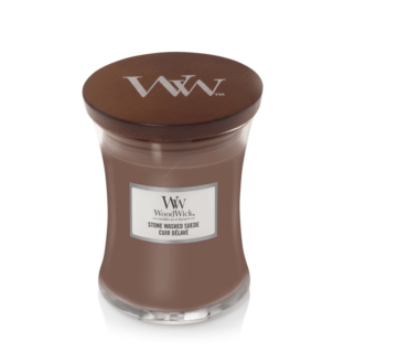 Wood Wick Stone Washed Suede - Świeca Średnia