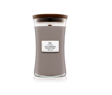 Wood Wick Suede Sandalwood - Świeca Duża