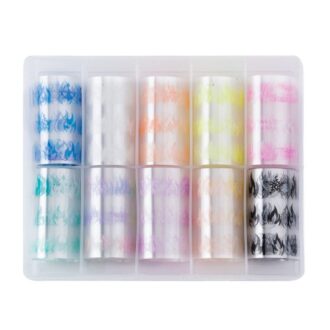 Allepaznokcie Folie Transferowe Zestaw 10szt. po 100cm XKZ Świecące w UV