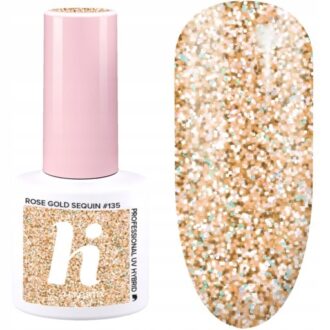 Hi Hybrid Lakier Hybrydowy 135 - Rose Gold Sequin 5ml