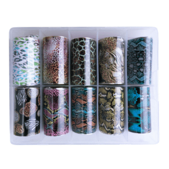 Allepaznokcie Folie Transferowe Zestaw 10szt. po 100cm M208