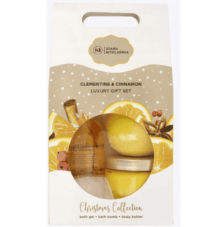 Stara Mydlarnia Clementine & Cinnamon Zestaw Żel + Krem do Rąk + Mydełko