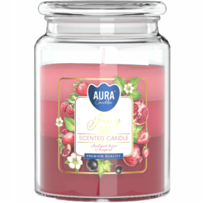 Aura Duża Świeca Trójkolorowa Fuicy Fruits