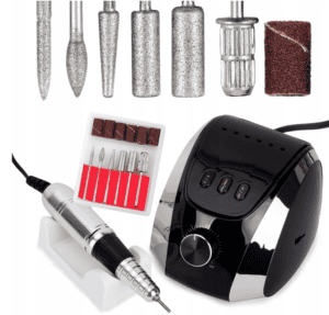 Frezarka do Manicure i Pedicure Zestaw Frezów 68W M13 Czarna