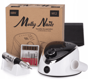 Molly Nils Frezarka do Manicure i Pedicure 68W + Zestaw Frezów M12 Biała - obrazek 2