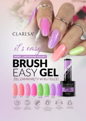 Claresa Brush Easy Gel Violet 5g – Elastyczny Fioletowy Żel do Paznokci - obrazek 6